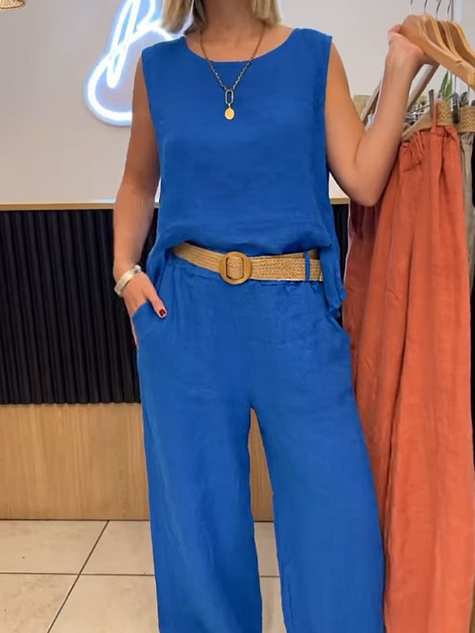 Audrey – Lightweight Summer Jumpsuit without Sleeves