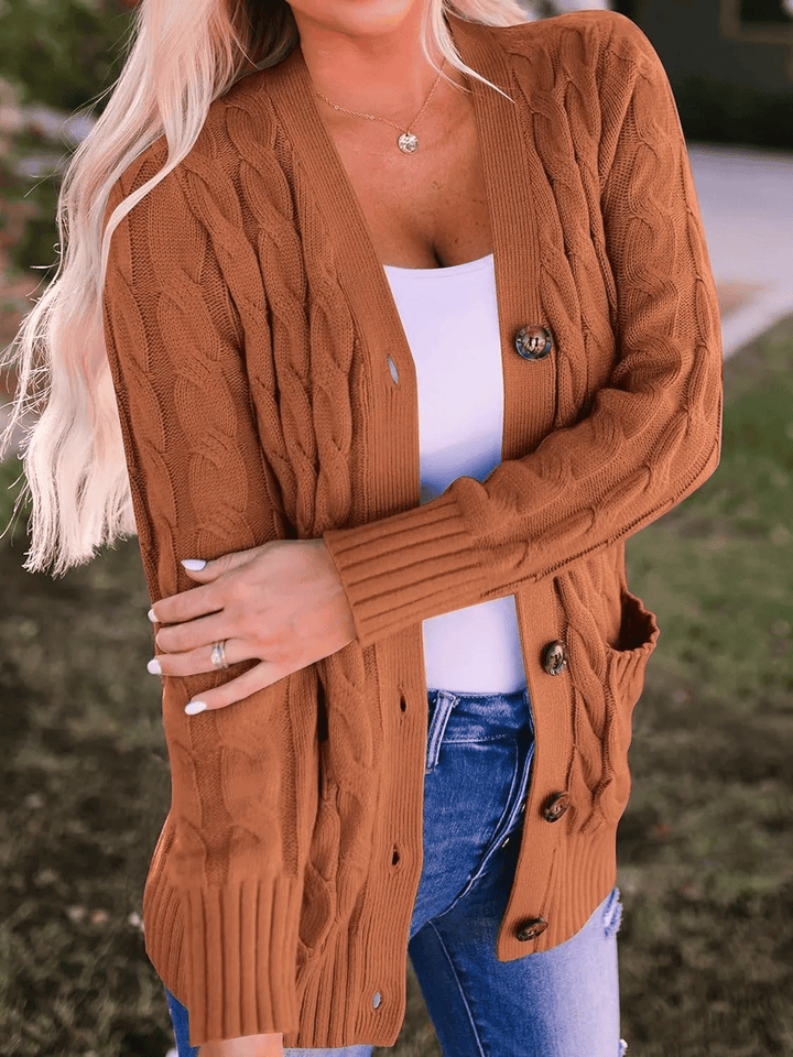 MARZENA | Comfortable cardigan with knits