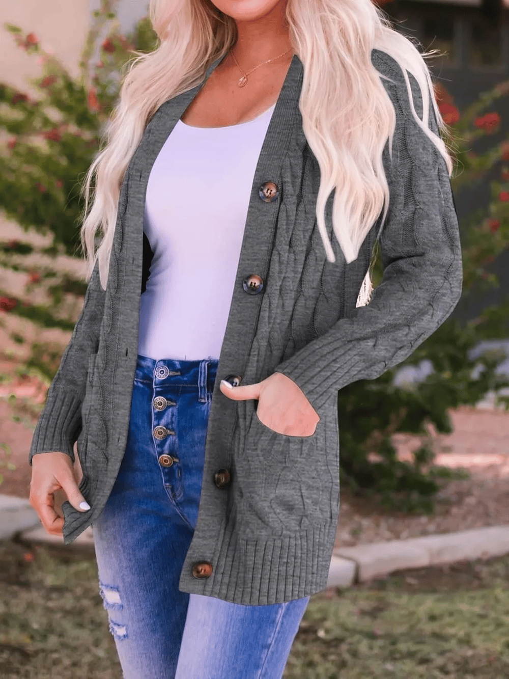 MARZENA | Comfortable cardigan with knits