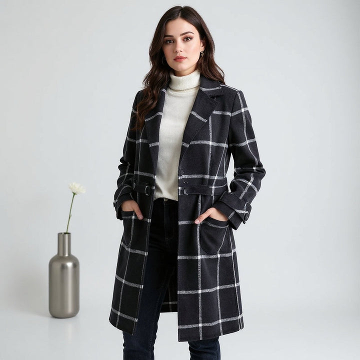 Valarie | Retro Lapel Plaid Tweed Coat