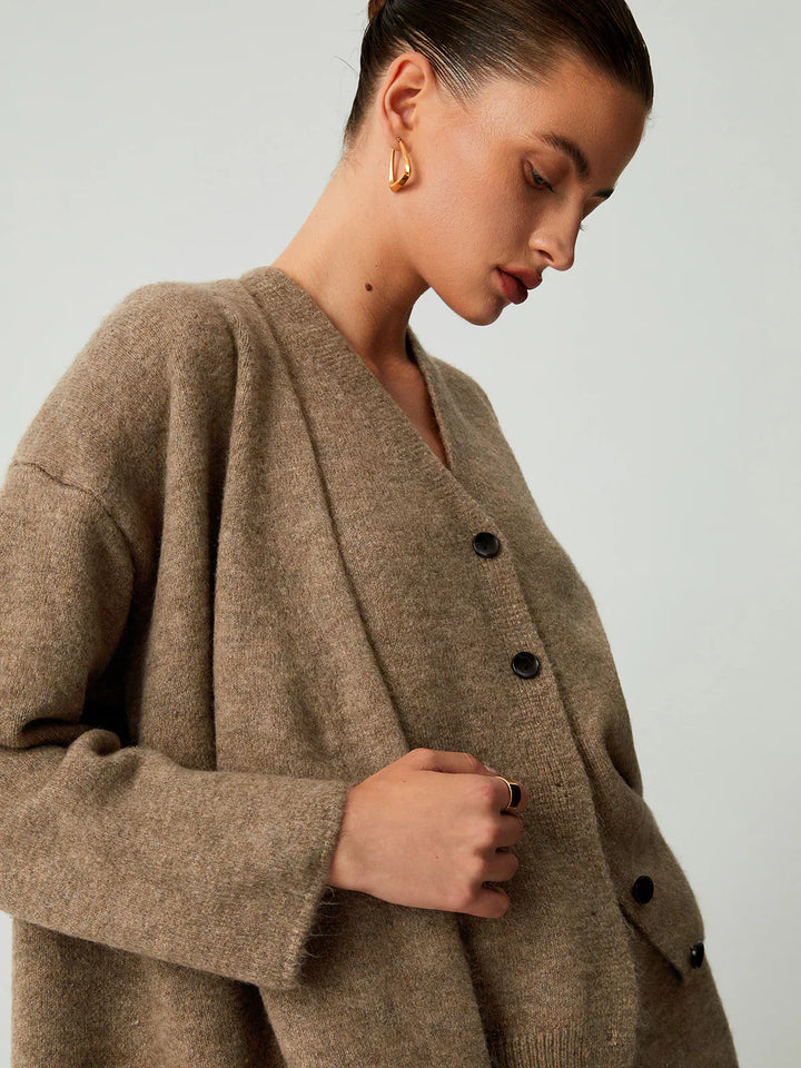 Three-Piece Long Cardigan with Casual Pants