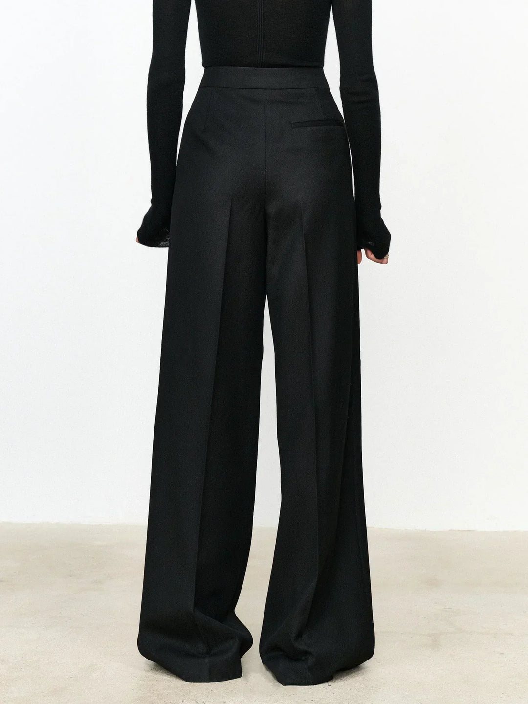 Asymmetrical Office Pants with Waist and Straight Leg
