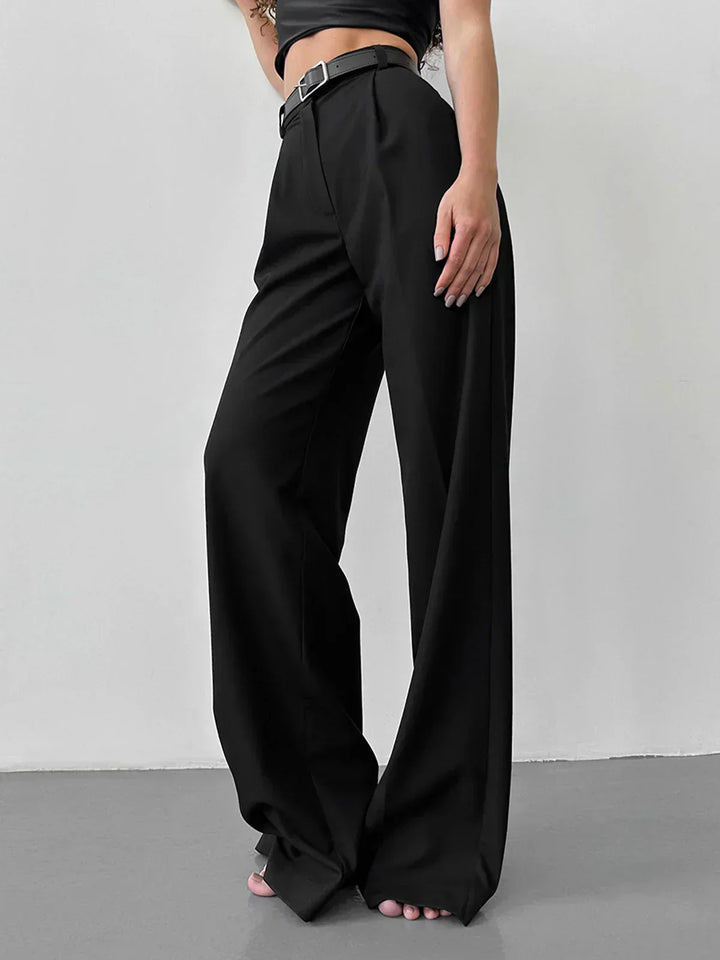 Black High-Waisted Wide-Leg Pants