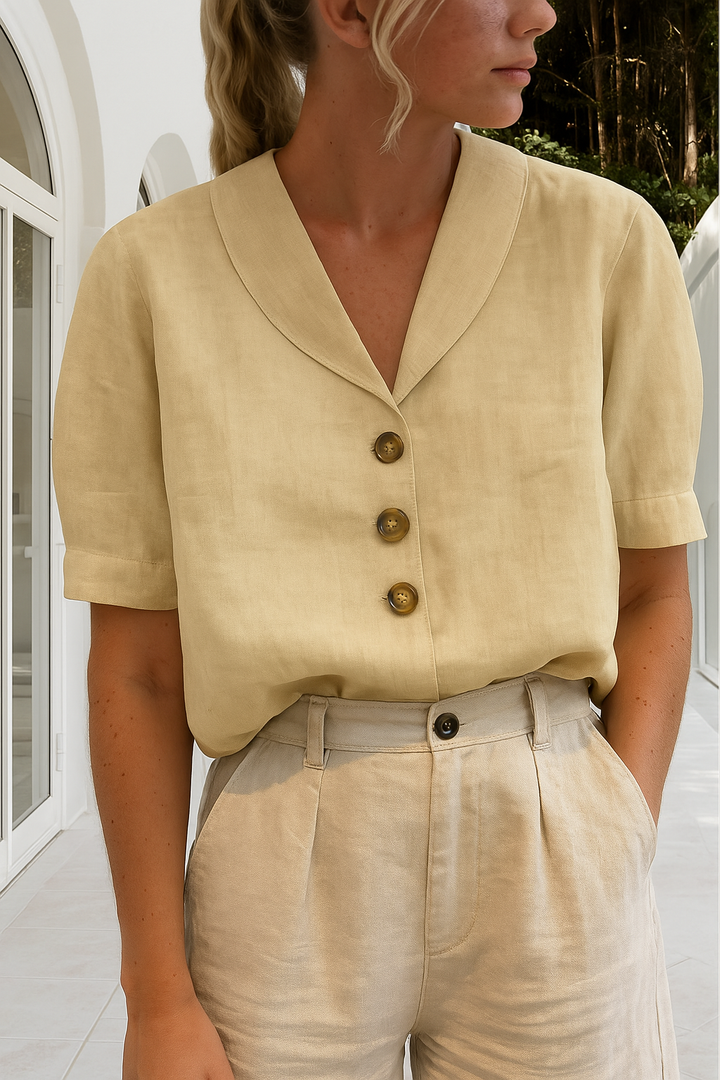 EVELINDA | Elegant Casual Linen Blouse
