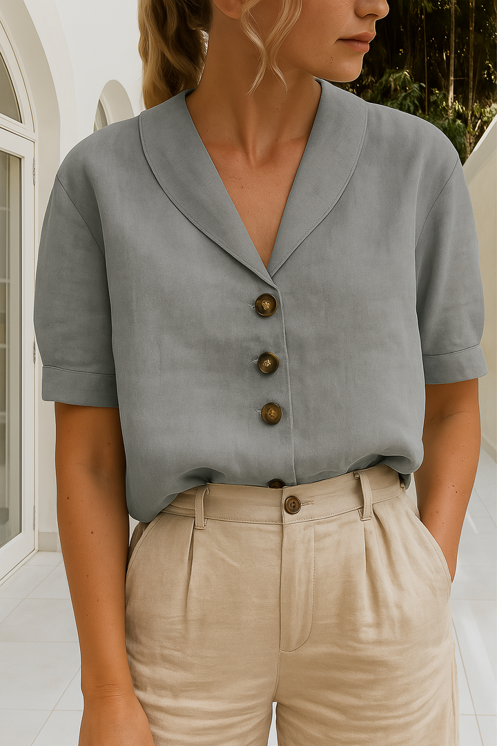 EVELINDA | Elegant Casual Linen Blouse