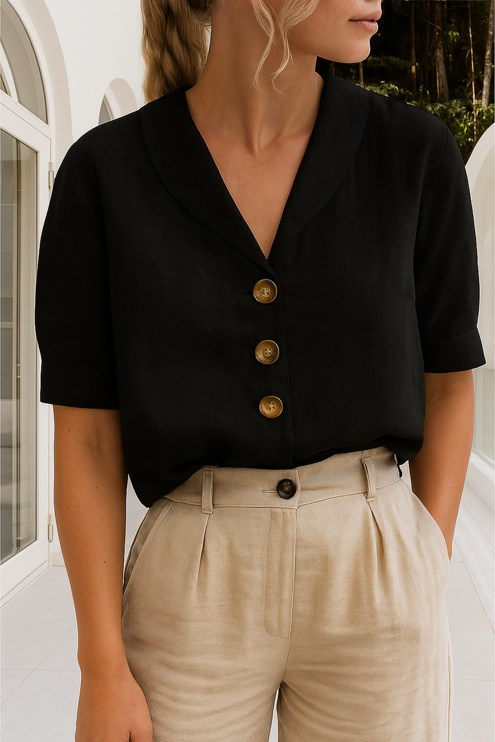 EVELINDA | Elegant Casual Linen Blouse