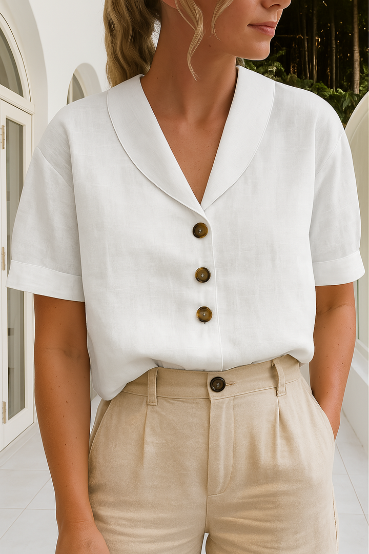 EVELINDA | Elegant Casual Linen Blouse