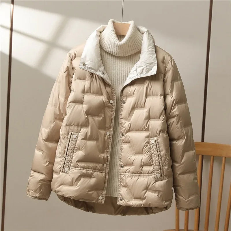 Gwyneth | High Collar Quilted Down Jacket