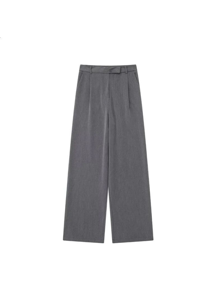 Elegant Casual Pants, Loose Fit, High Waist with Straight Cut