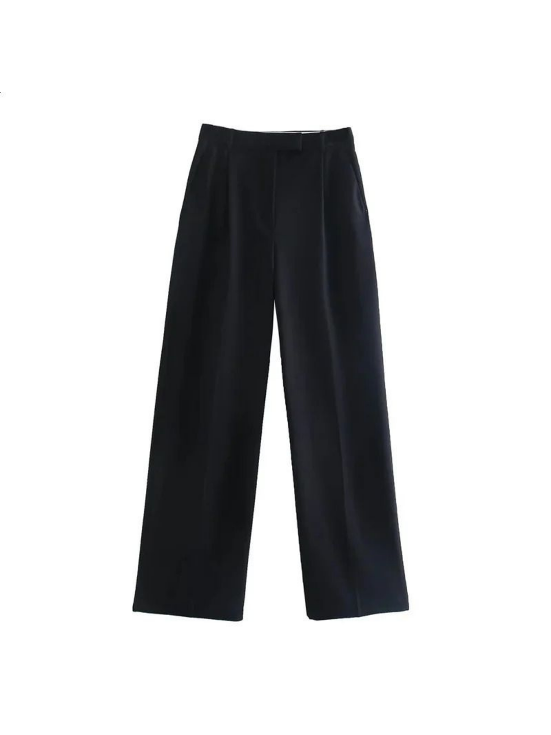 Elegant Casual Pants, Loose Fit, High Waist with Straight Cut