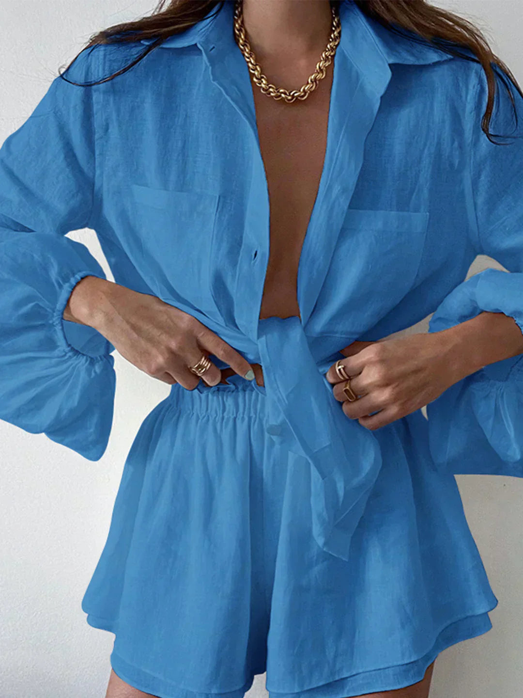 Two-Piece Double-Lined Shorts Set, Egean