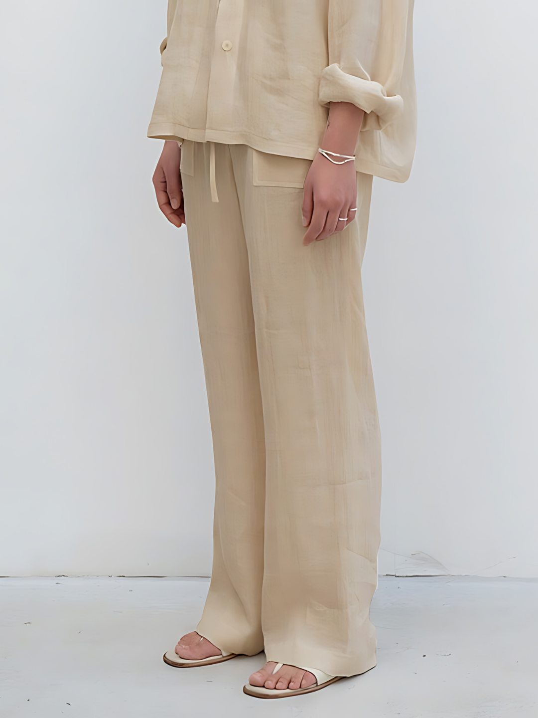 High-Waisted Straight Leg Pants