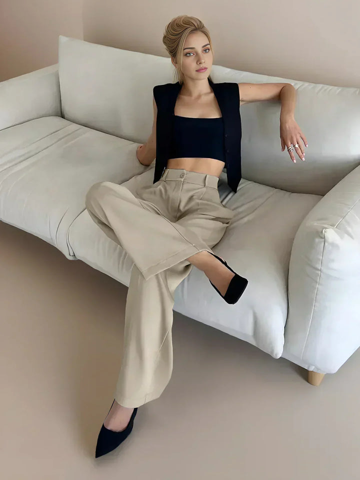 Casual Wide Leg Pants with Pockets