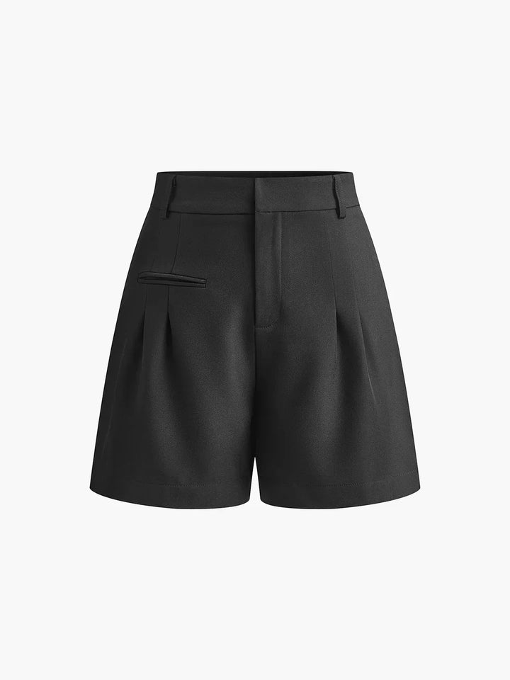 Semi-Transparent Mid-Rise Shorts Without Belt