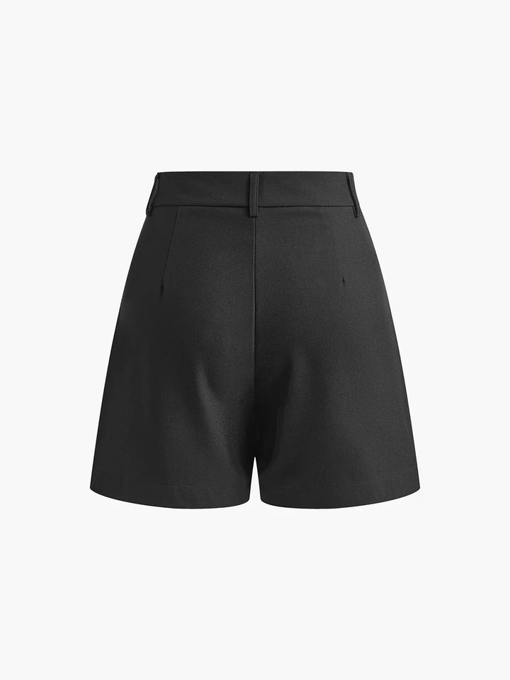 Semi-Transparent Mid-Rise Shorts Without Belt
