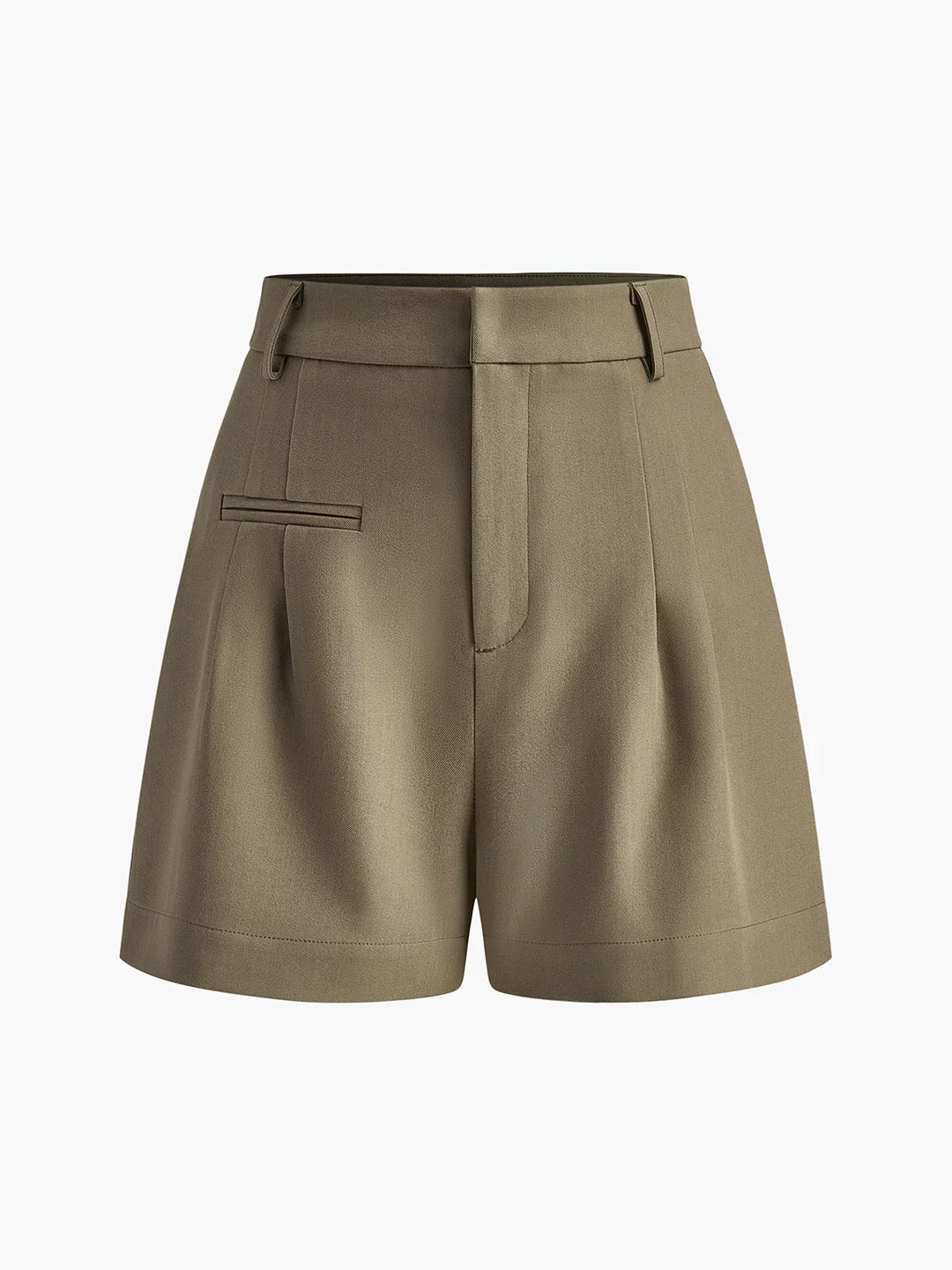 Semi-Transparent Mid-Rise Shorts Without Belt