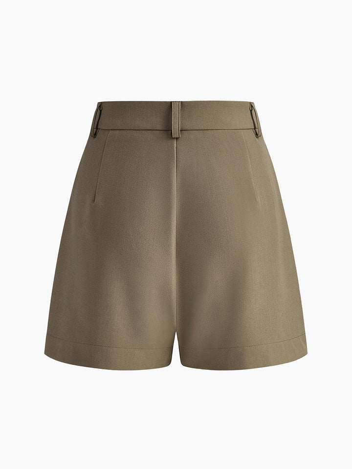Semi-Transparent Mid-Rise Shorts Without Belt
