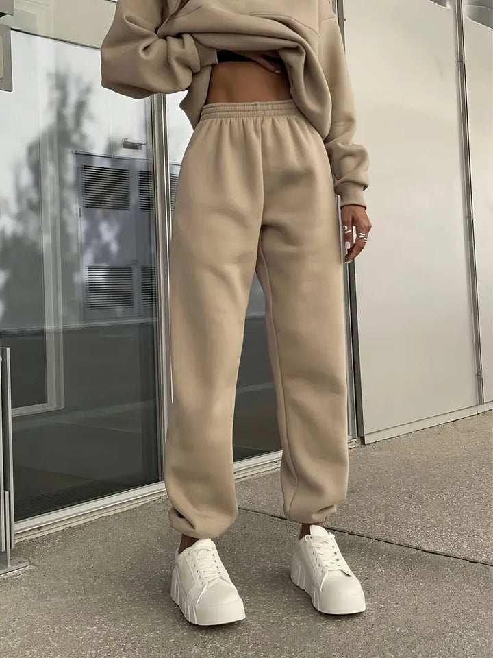 Casual Set with Hood and Solid Color