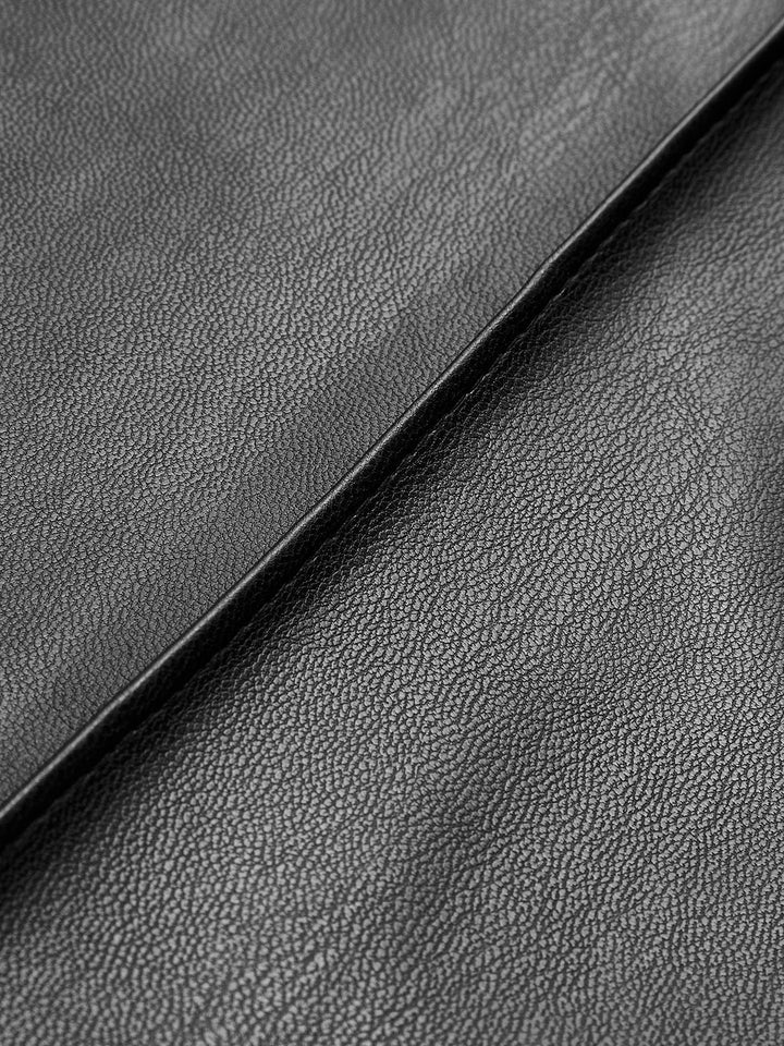 High-Waisted Eco-Leather Elegant Pants
