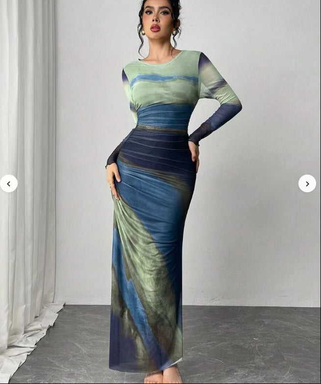 Zendaya | Long Sleeve Bodycon Maxi Dress