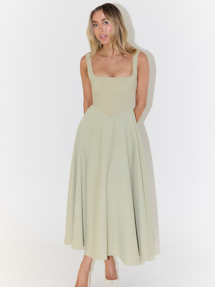 Sleeveless Midi Corset Dress for Women