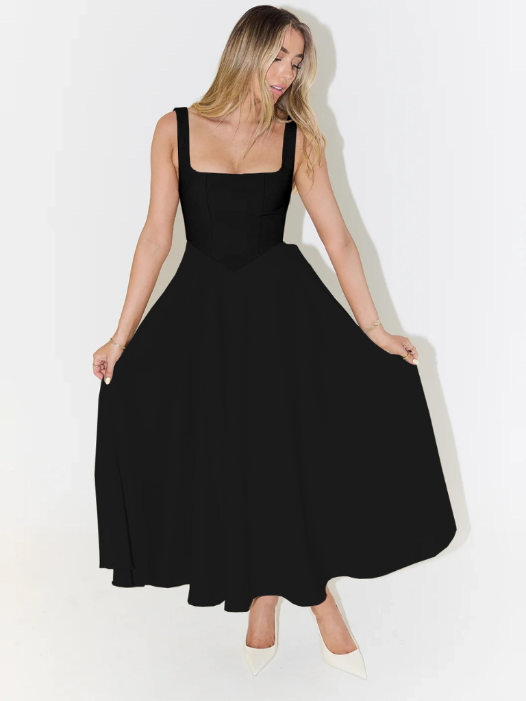Sleeveless Midi Corset Dress for Women