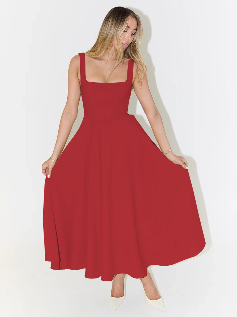 Sleeveless Midi Corset Dress for Women