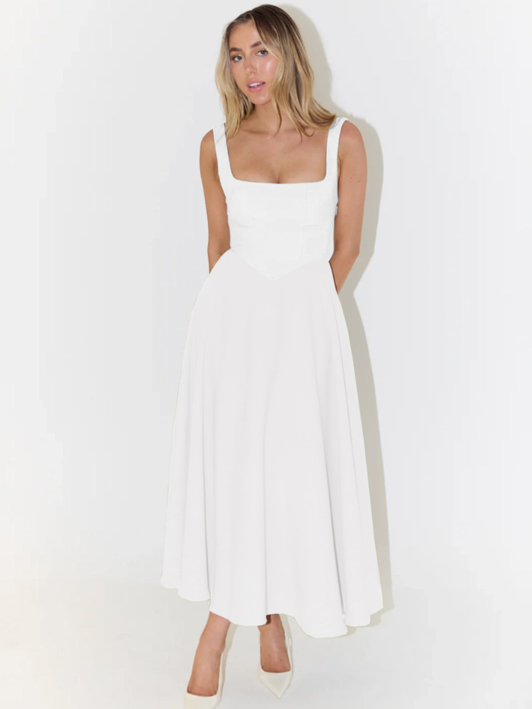 Sleeveless Midi Corset Dress for Women