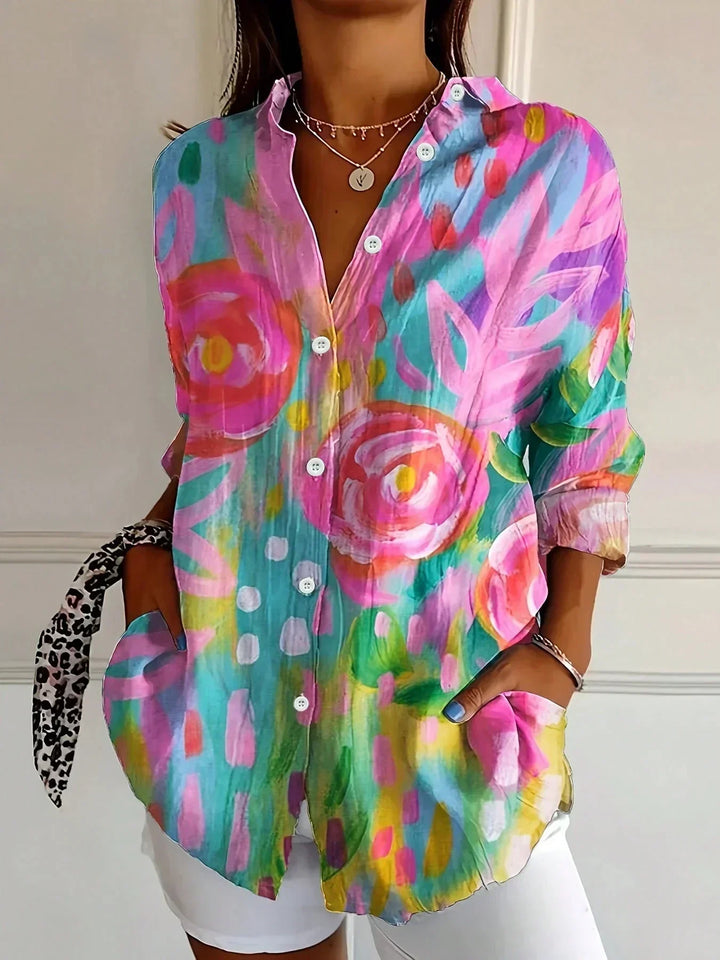 EWELINA | Colorful Pattern Blouse
