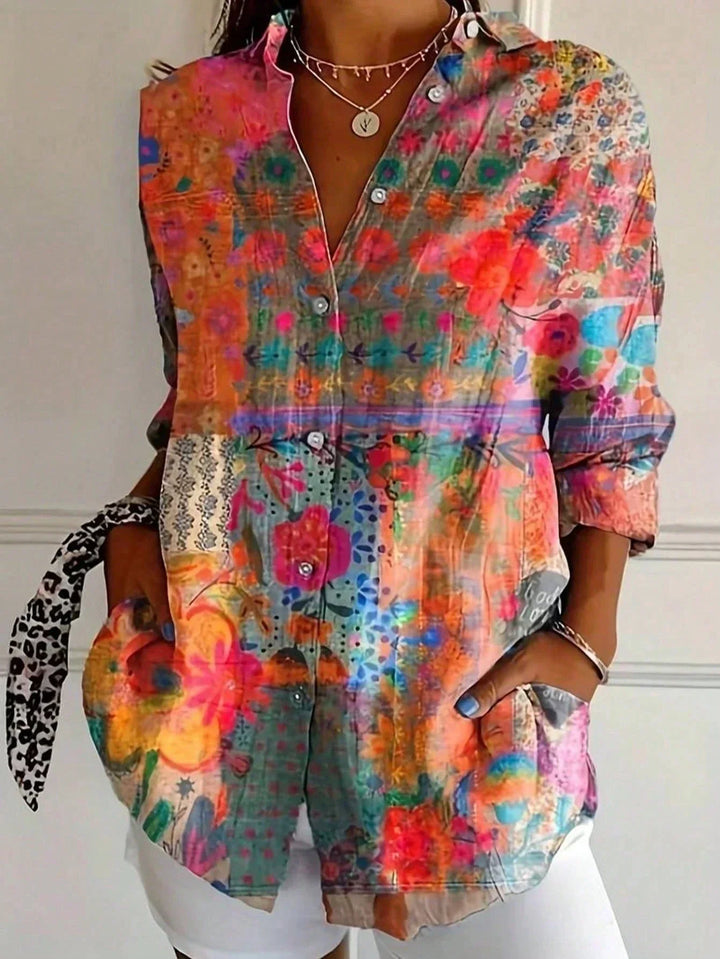 EWELINA | Colorful Pattern Blouse