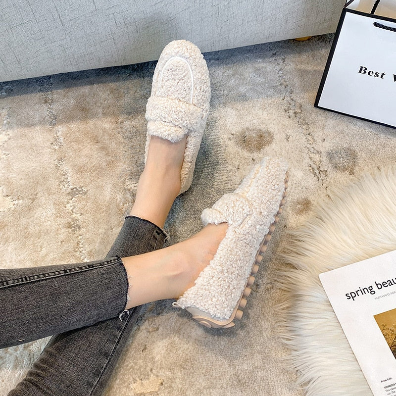 Luna™ Pantofi Plati Pufosi