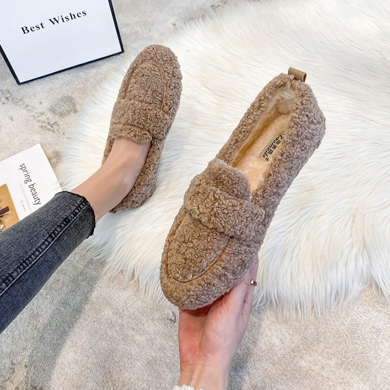 Luna™ Pantofi Plati Pufosi
