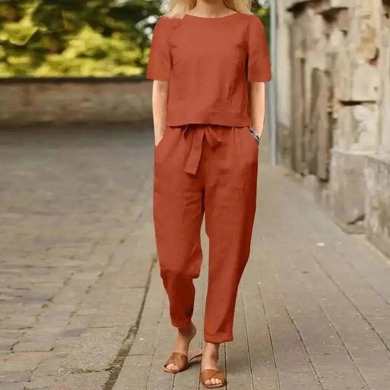 Lili | Two-Piece Linen Loungewear Set