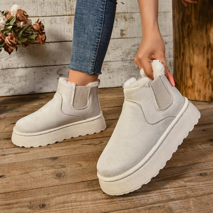 SnowLuxe™ | Botine din Suede cu Blană pentru Femei