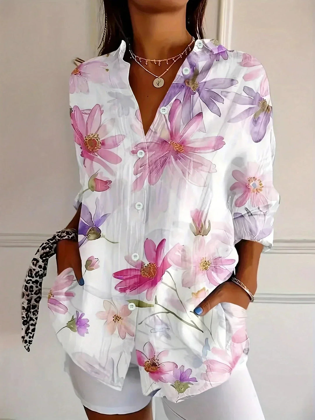 EWELINA | Colorful Pattern Blouse