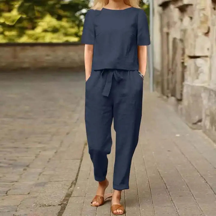 Lili | Two-Piece Linen Loungewear Set