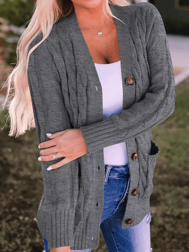 MARZENA | Comfortable cardigan with knits