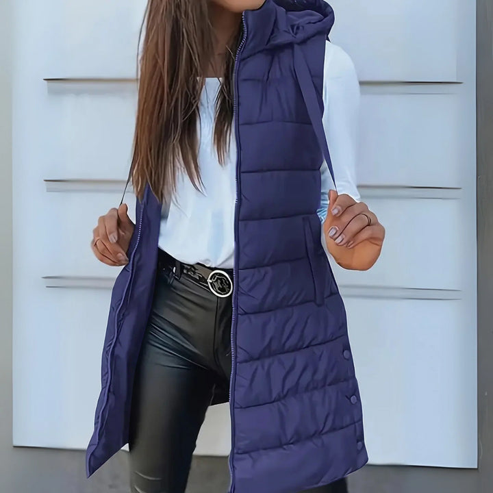 Rosie | Casual Hood Long Puffer Vest