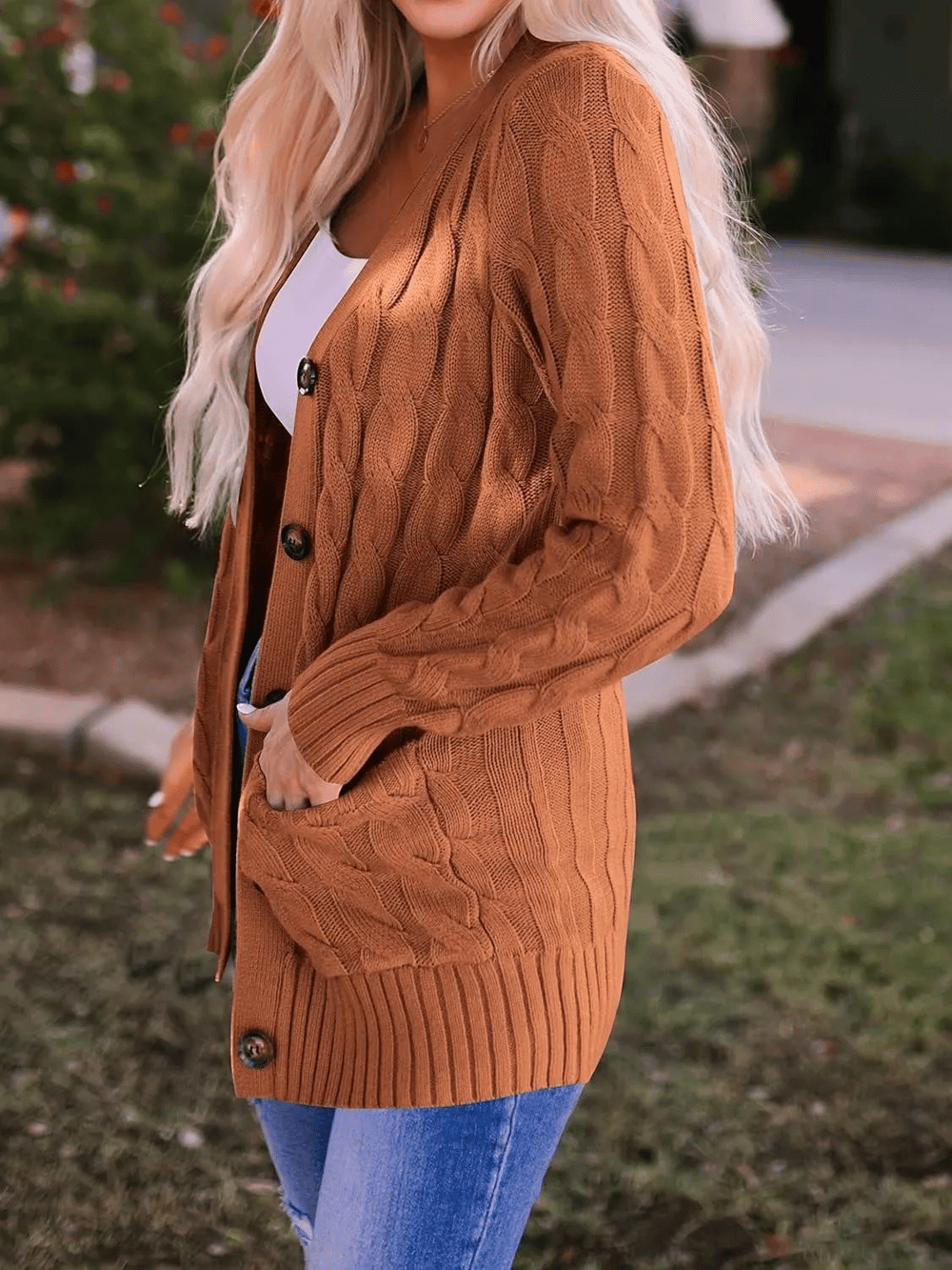 MARZENA | Comfortable cardigan with knits