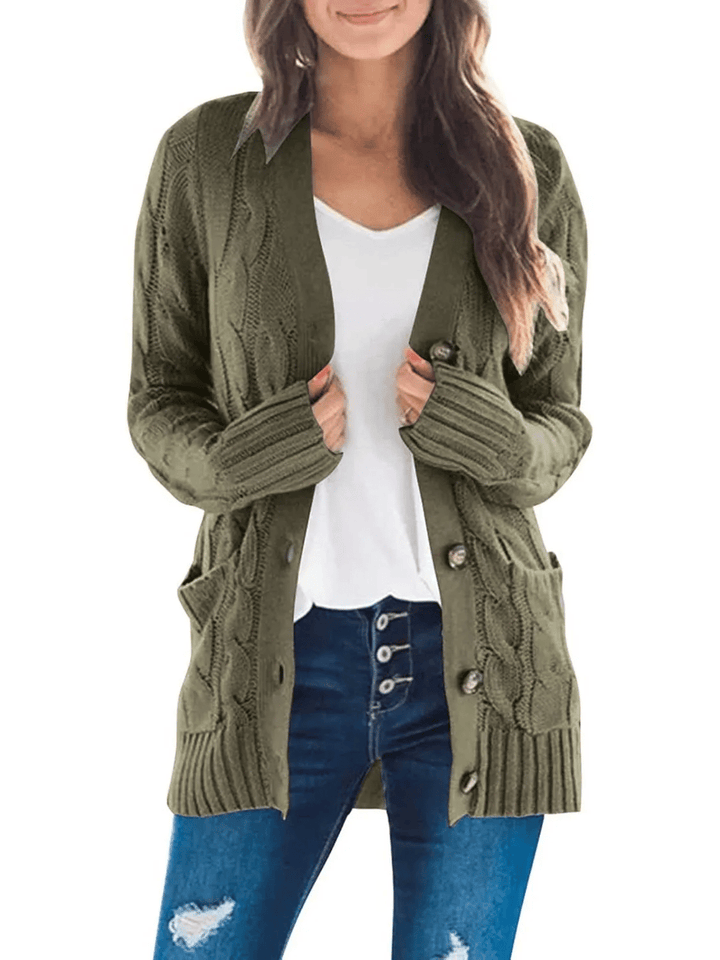 MARZENA | Comfortable cardigan with knits