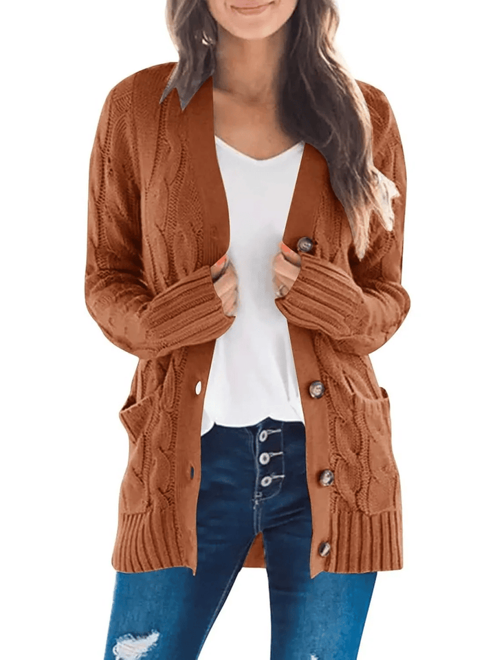 MARZENA | Comfortable cardigan with knits