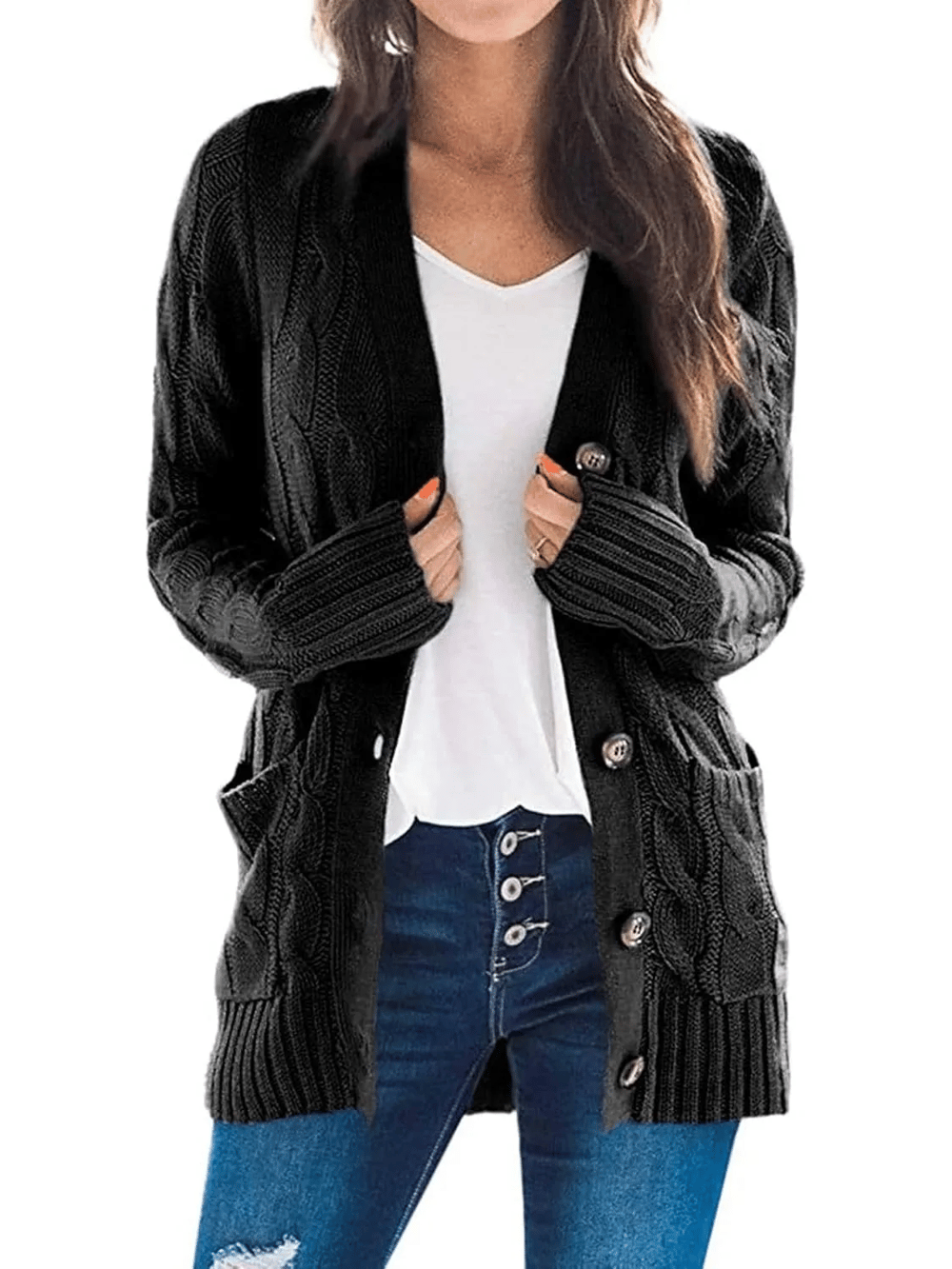 MARZENA | Comfortable cardigan with knits