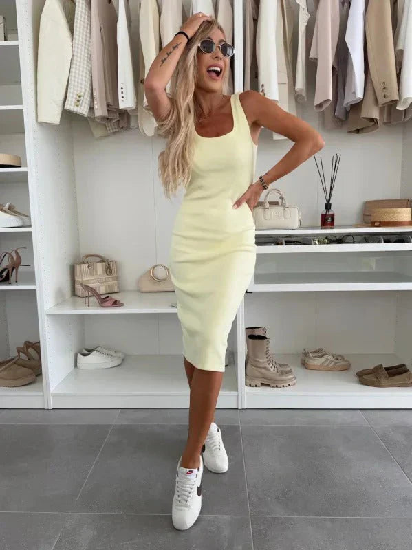 Manon | Comfortable Midi Dress & Vest