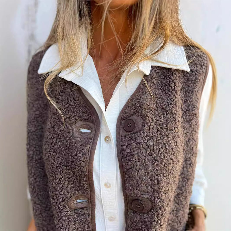 Layla | Button-Down Short Warm Vest